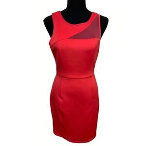 Guess Hot Pink  Mesh Illusion Dress